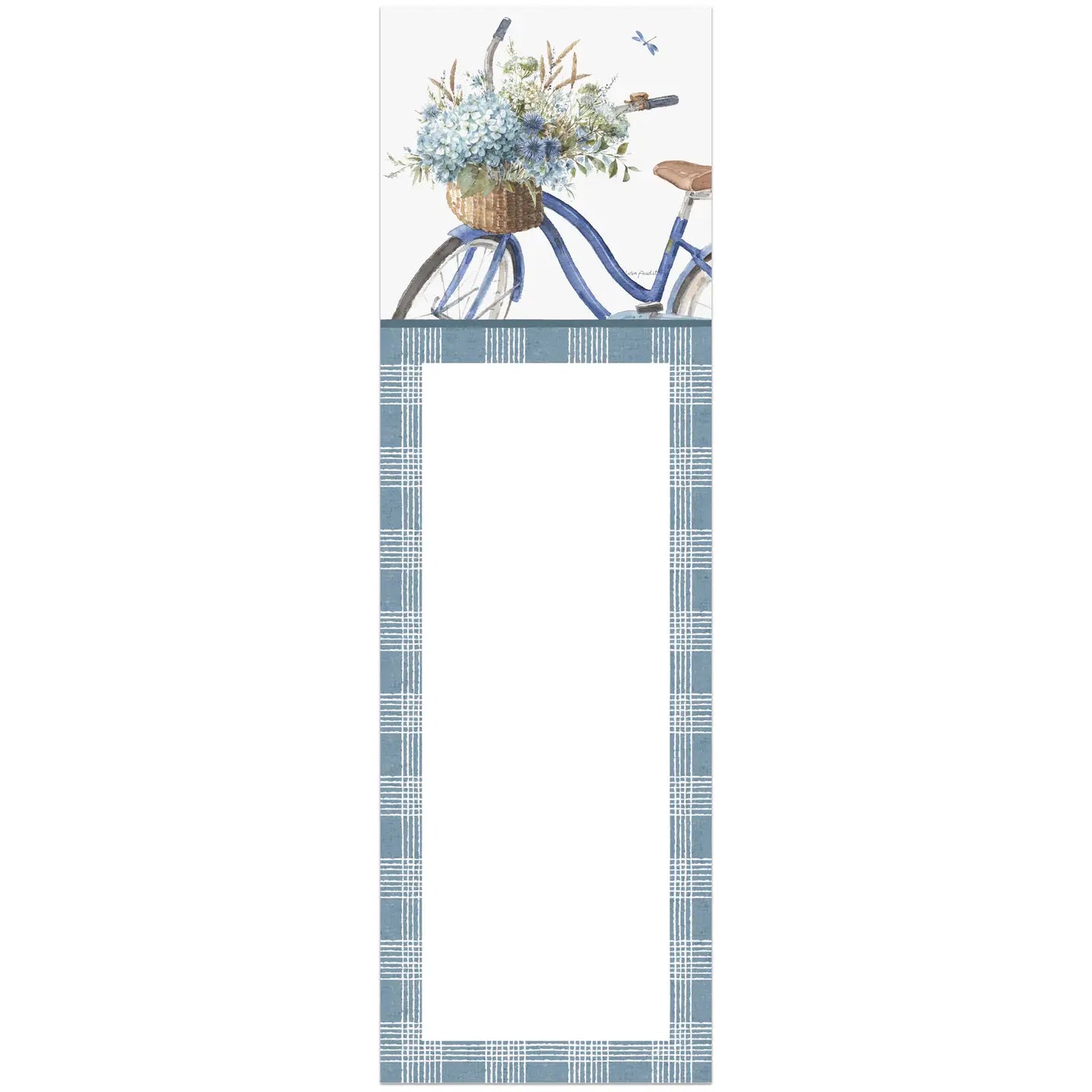 Blue Floral Bike List Pad