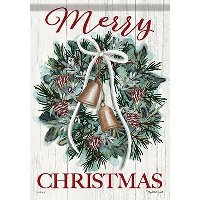 Wreath &amp; Bells Garden Flag