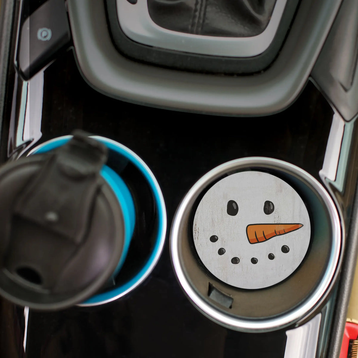 Snowman Face Car Coaster