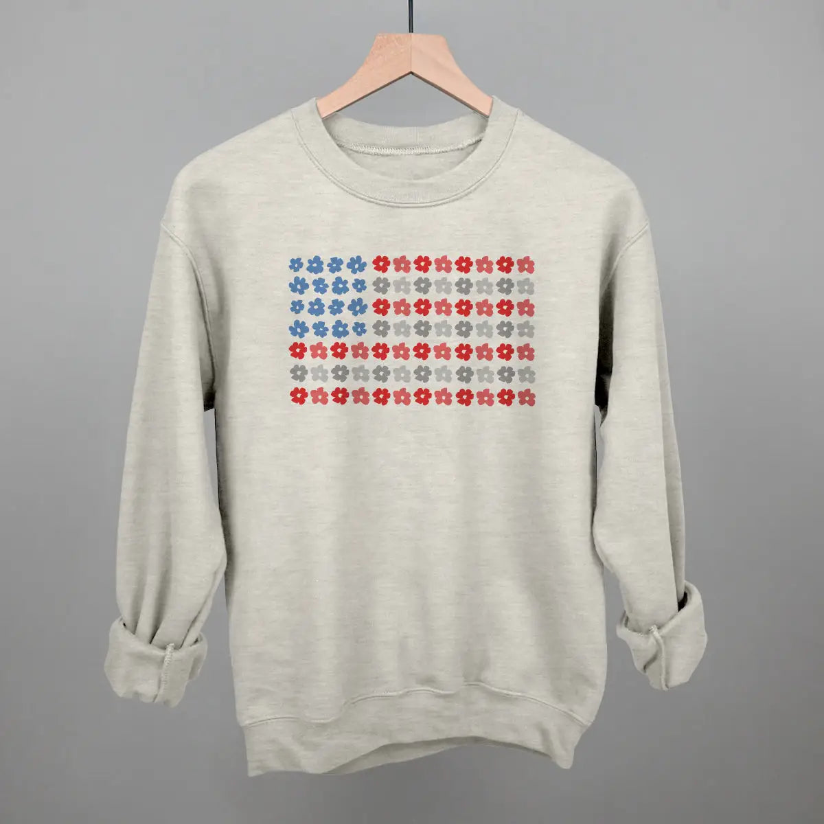 Flower American Flag Sweatshirt
