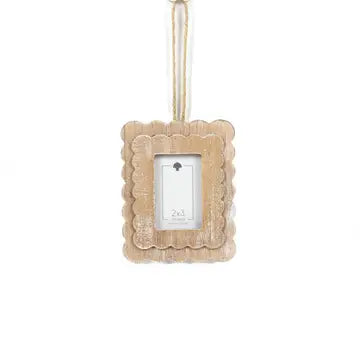 Wood Scallop Photo Frame Ornament