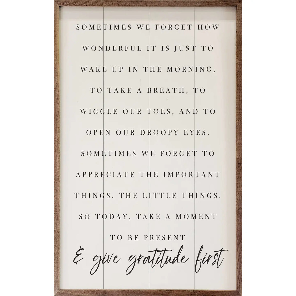 Give Gratitude First Framed Art - Two Sizes