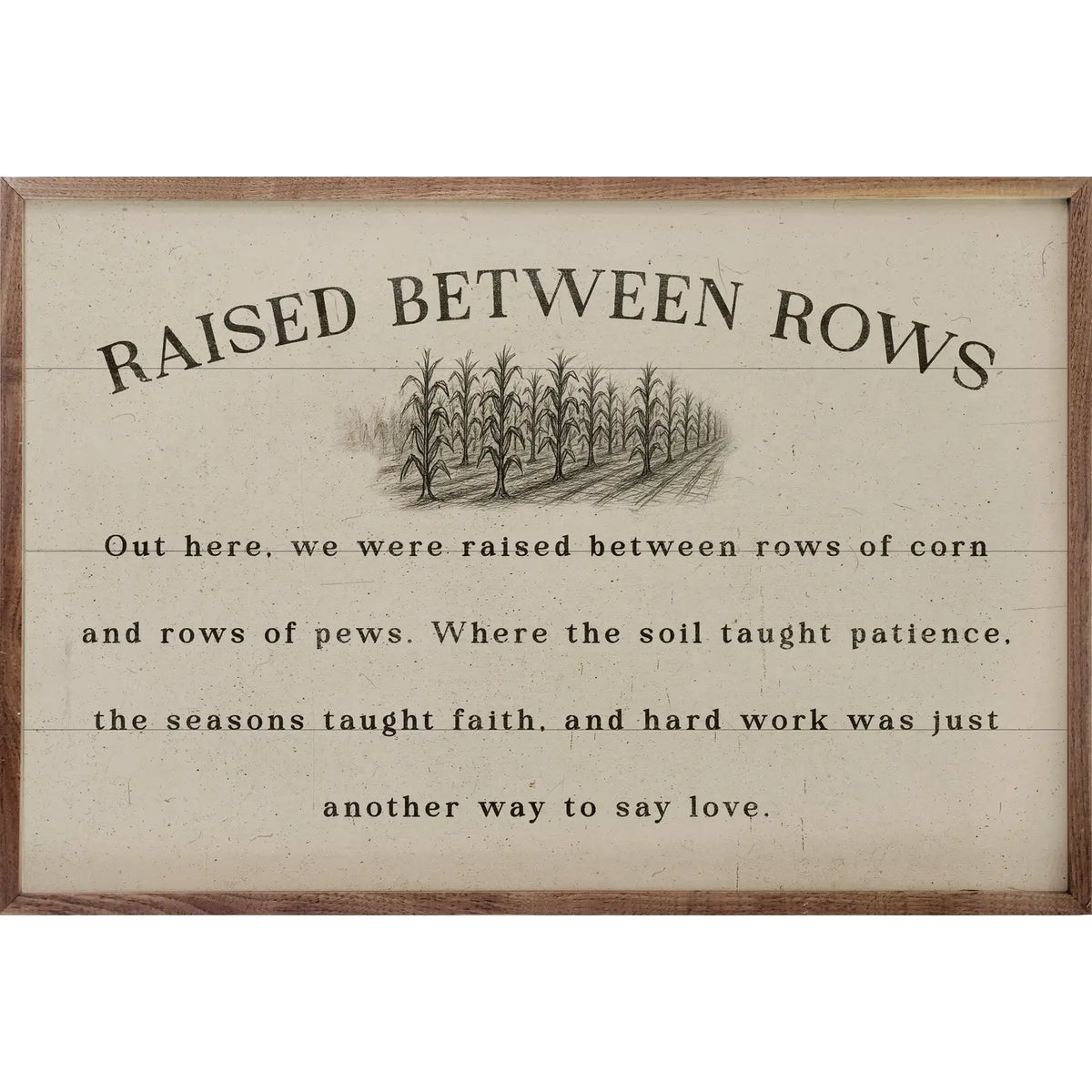 Raised Between the Rows Framed Art - Two Sizes