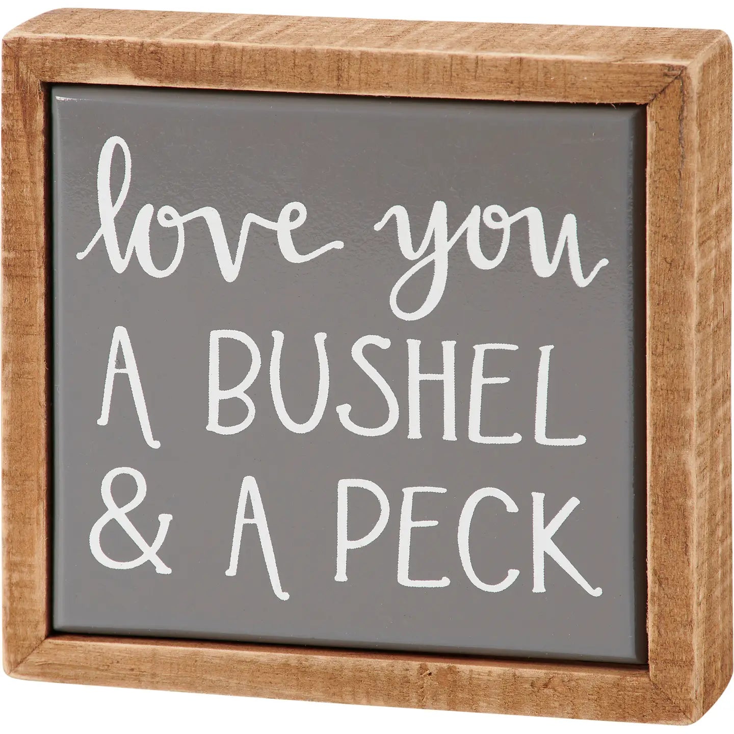 Bushel and peck mini box sign