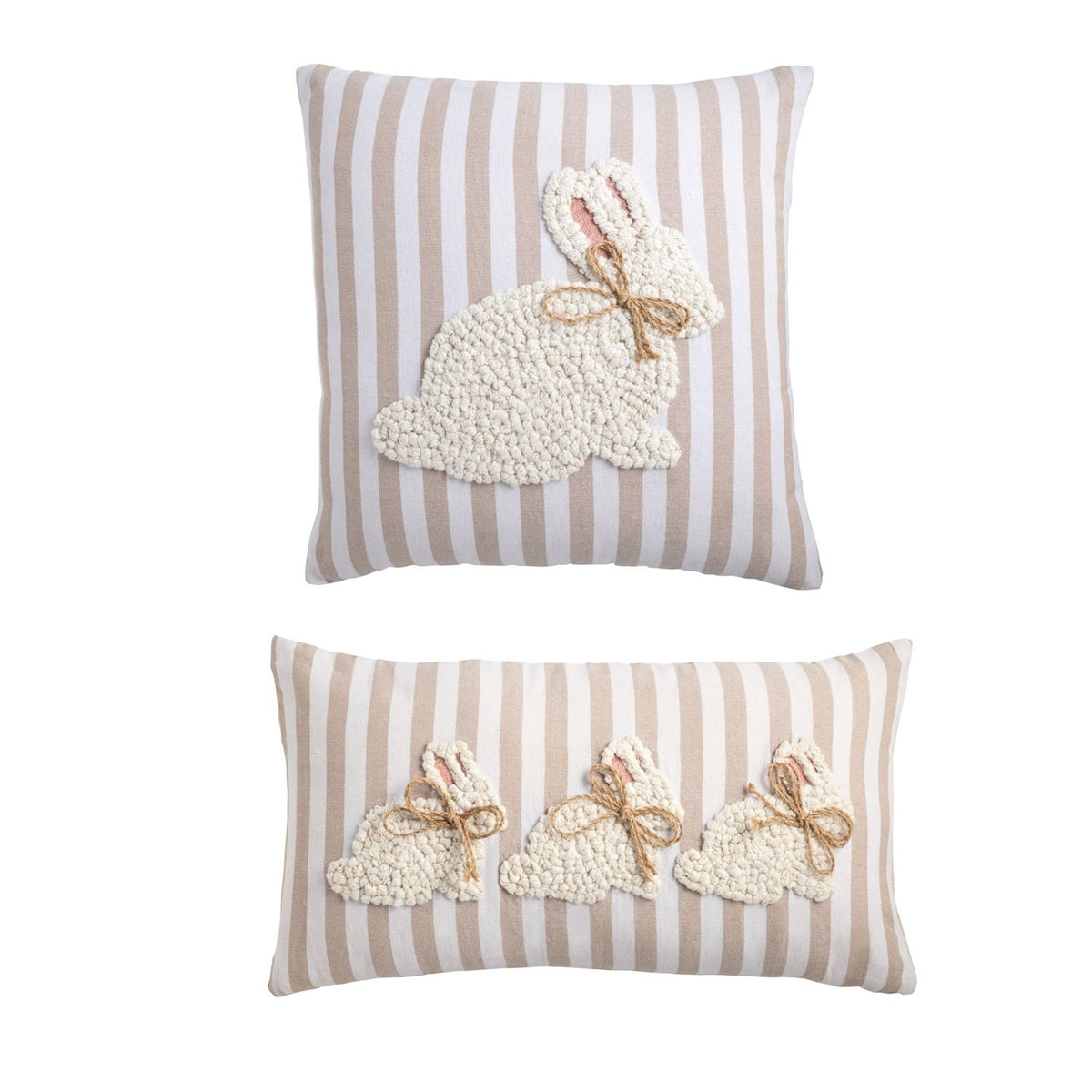 Bunny Embroidered Pillow - Two Styles