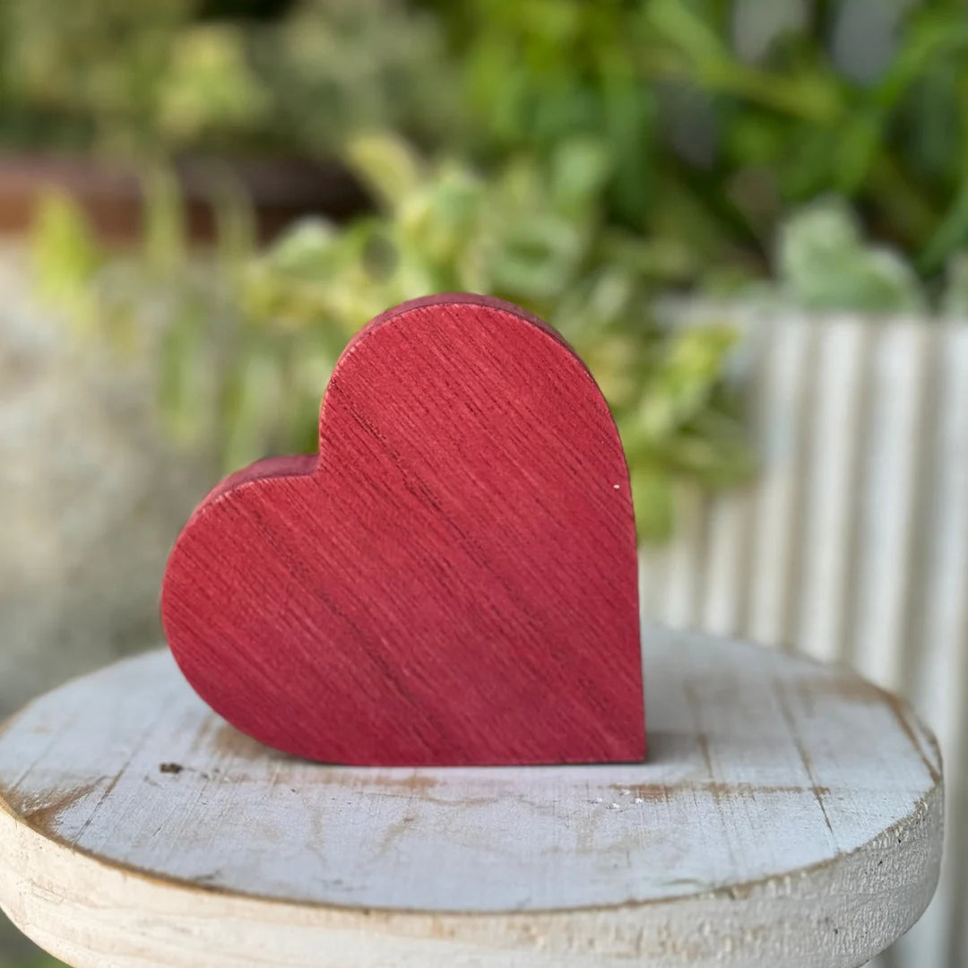 Dark Red Wash Heart - Small