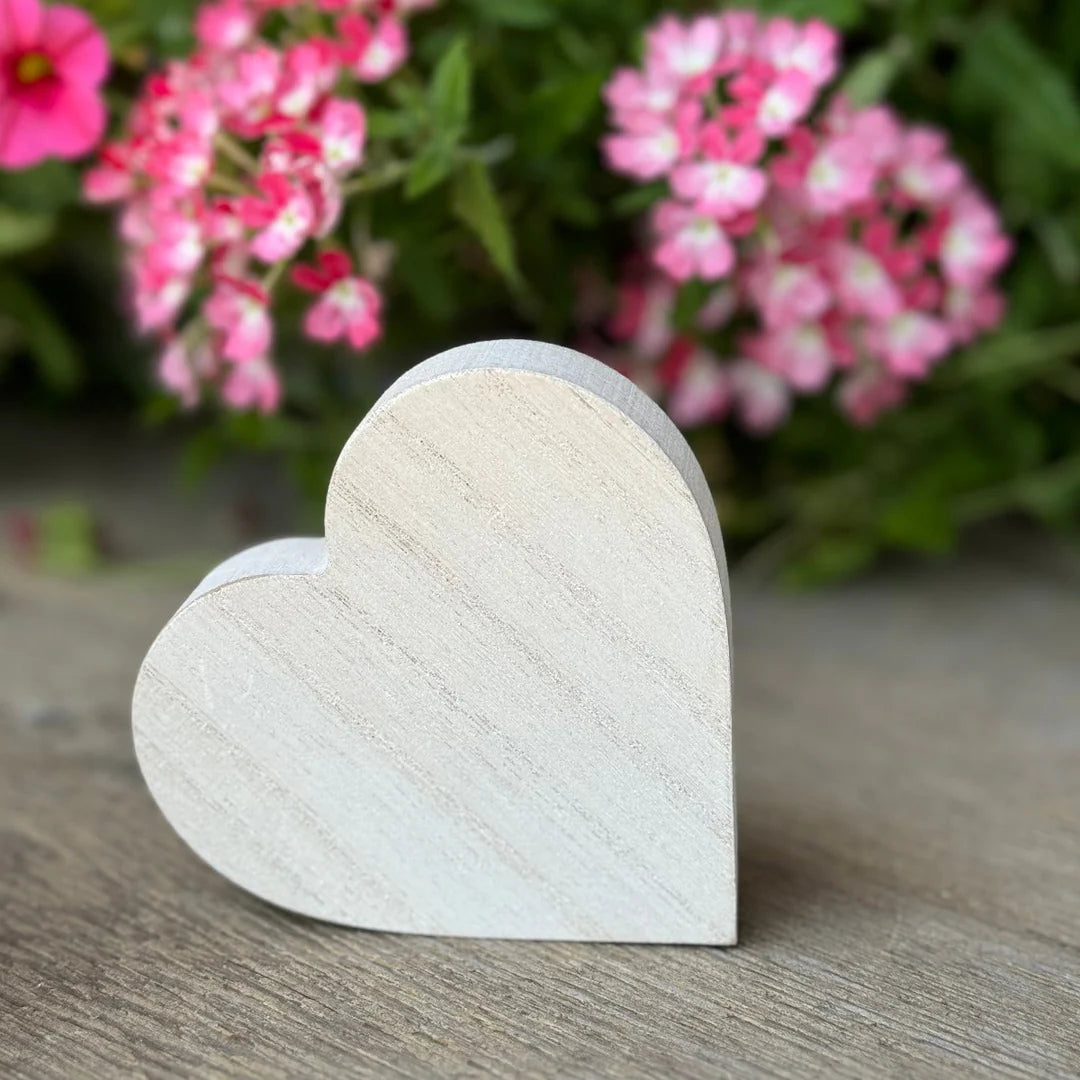 White Wash Heart - Medium