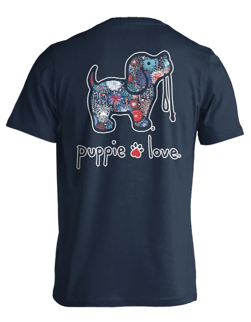 Puppie Love Fireworks Pup Tee