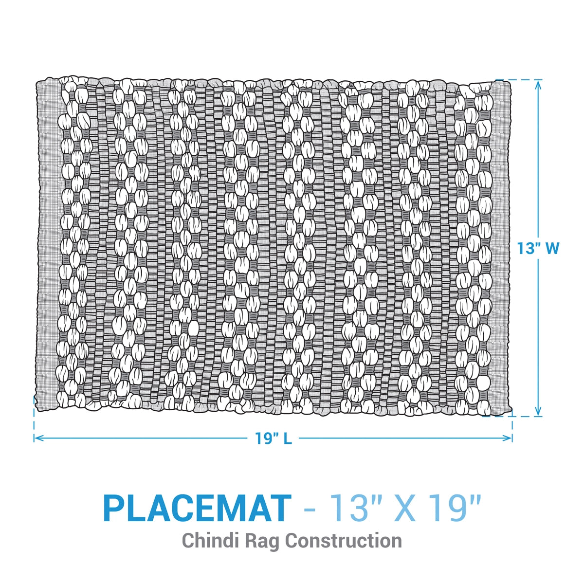 Dressed up Denim Chindi Placemat