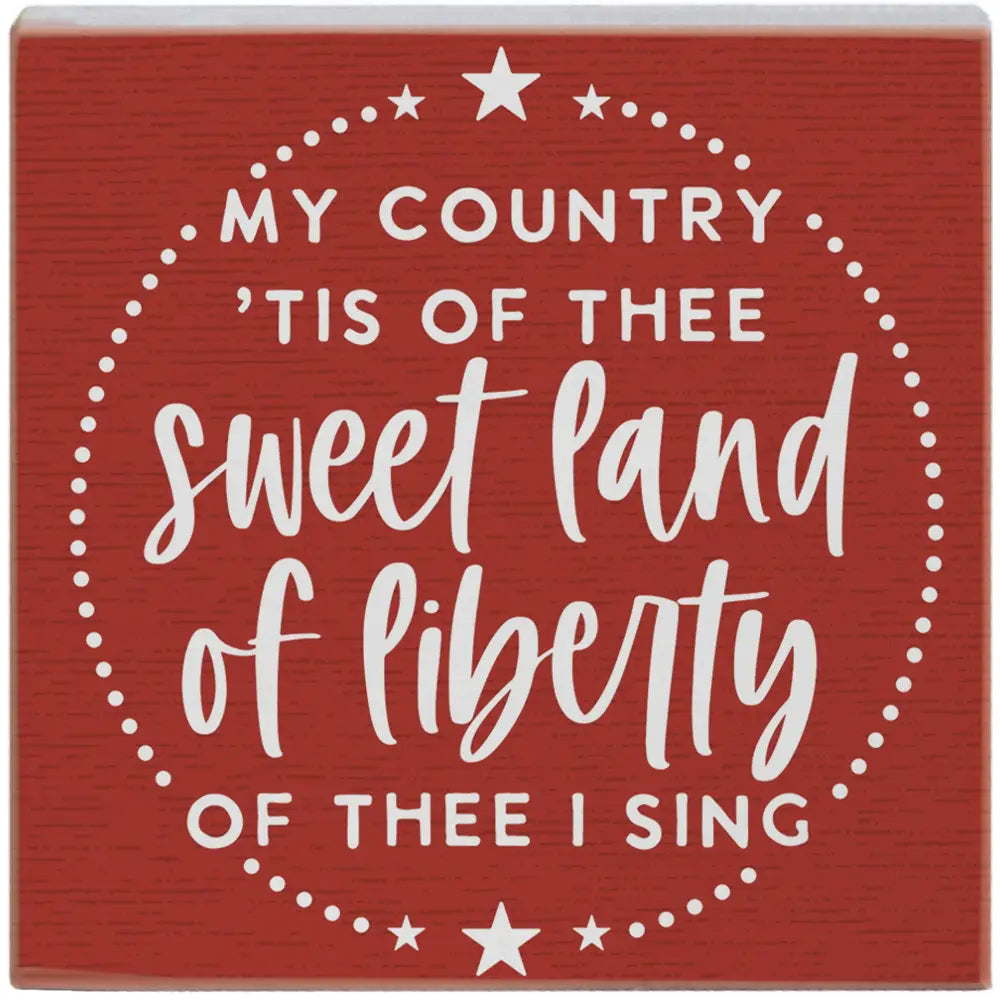 Land of Liberty Wood Block Sign