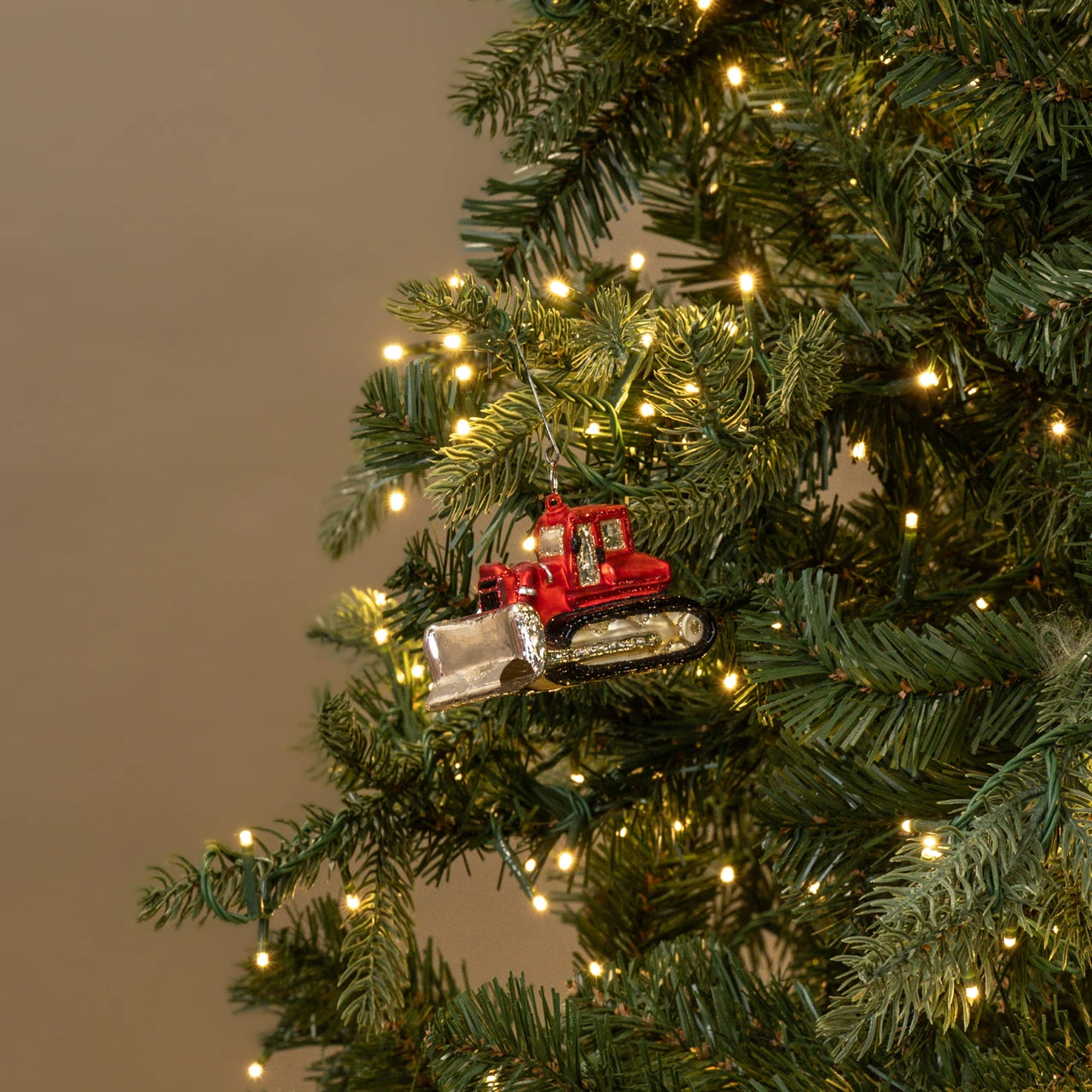 Red Excavator Ornament