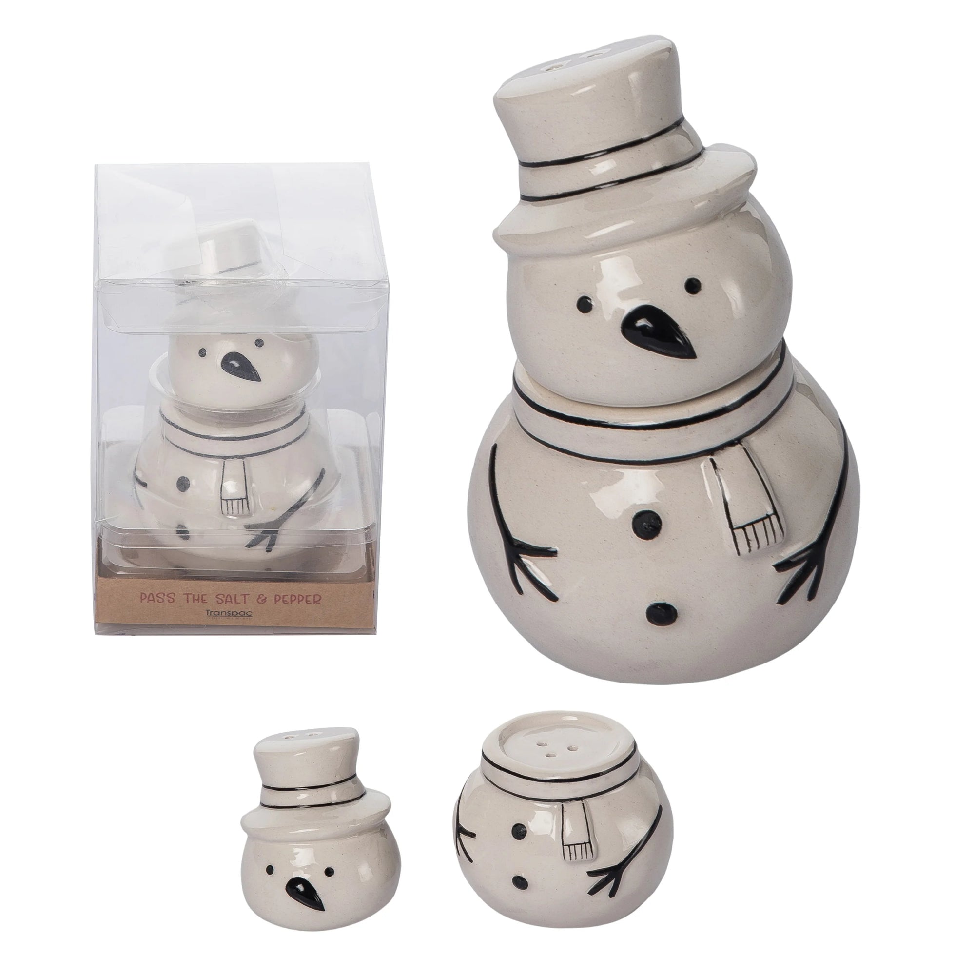 Stacked Snowman Salt & Pepper Set