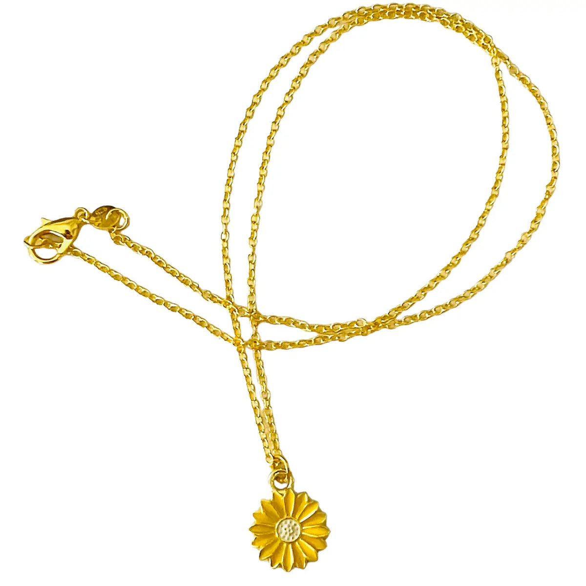Gold Sunflower Pendant Necklace