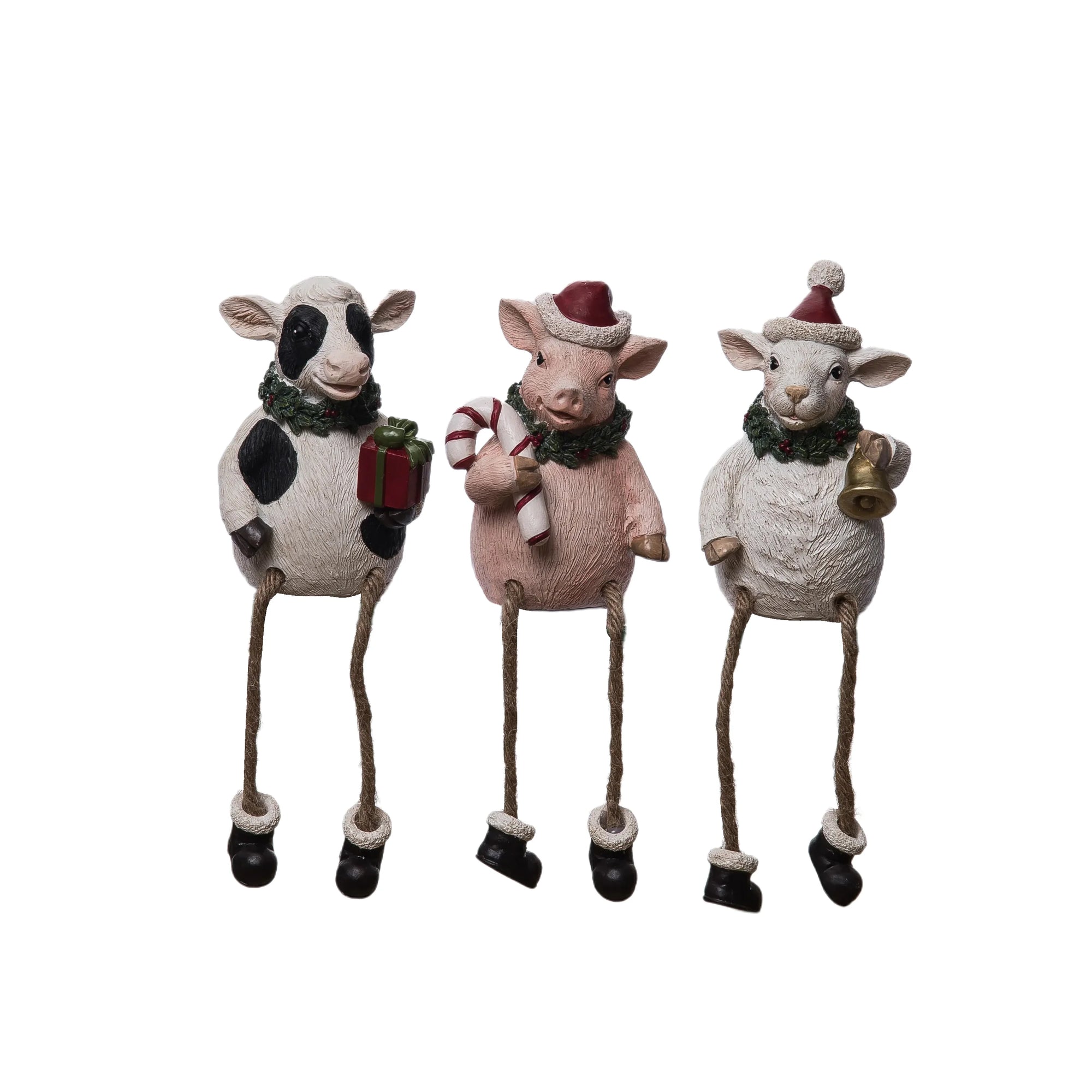 Holiday Farm Animal Shelf Sitter - 3 Styles