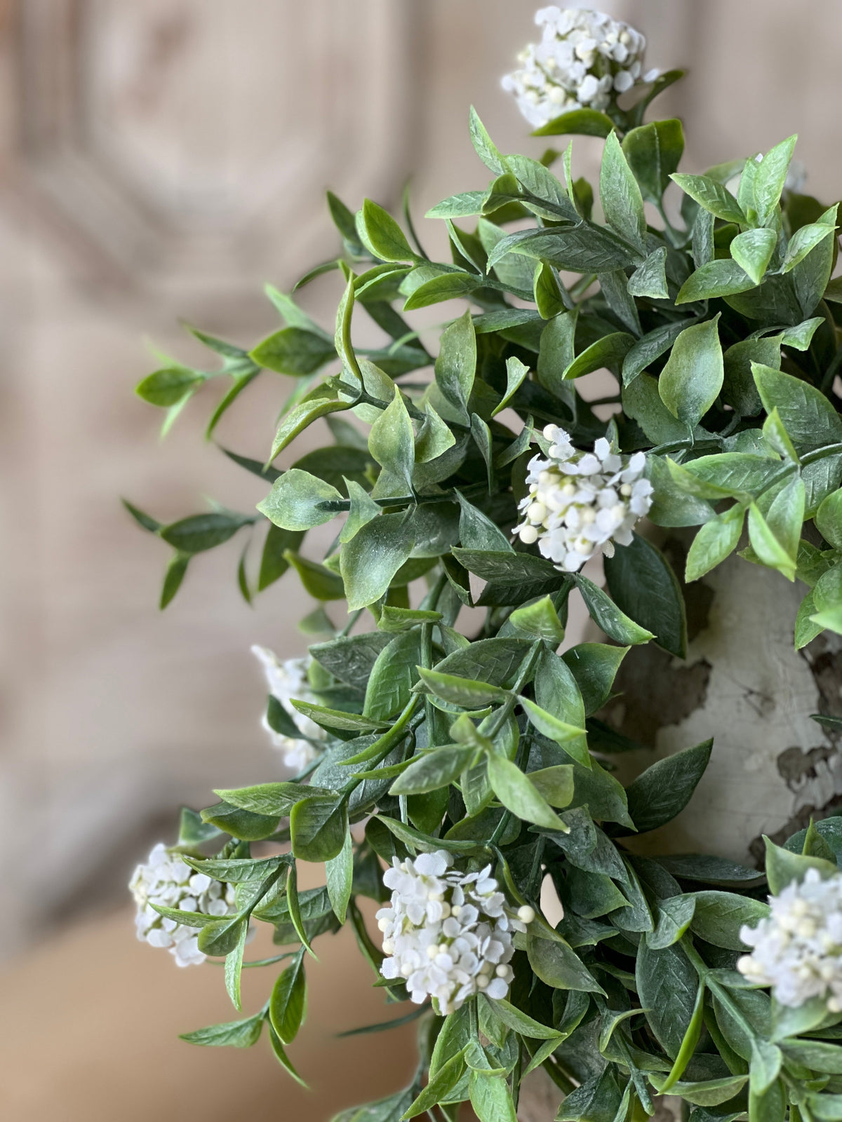 Blooms Splashed Greens Candle Ring