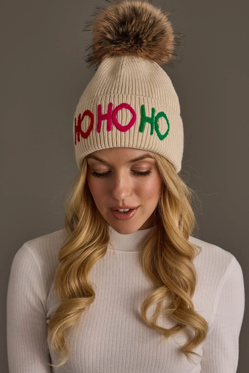 Ho Ho Ho Knit Pom Hat