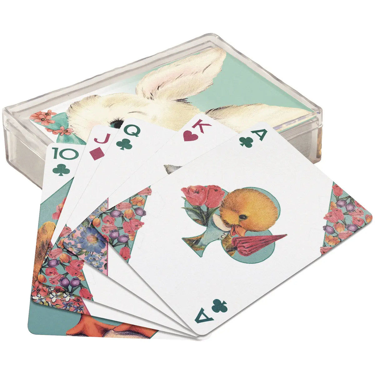 Bunny friends playing cards