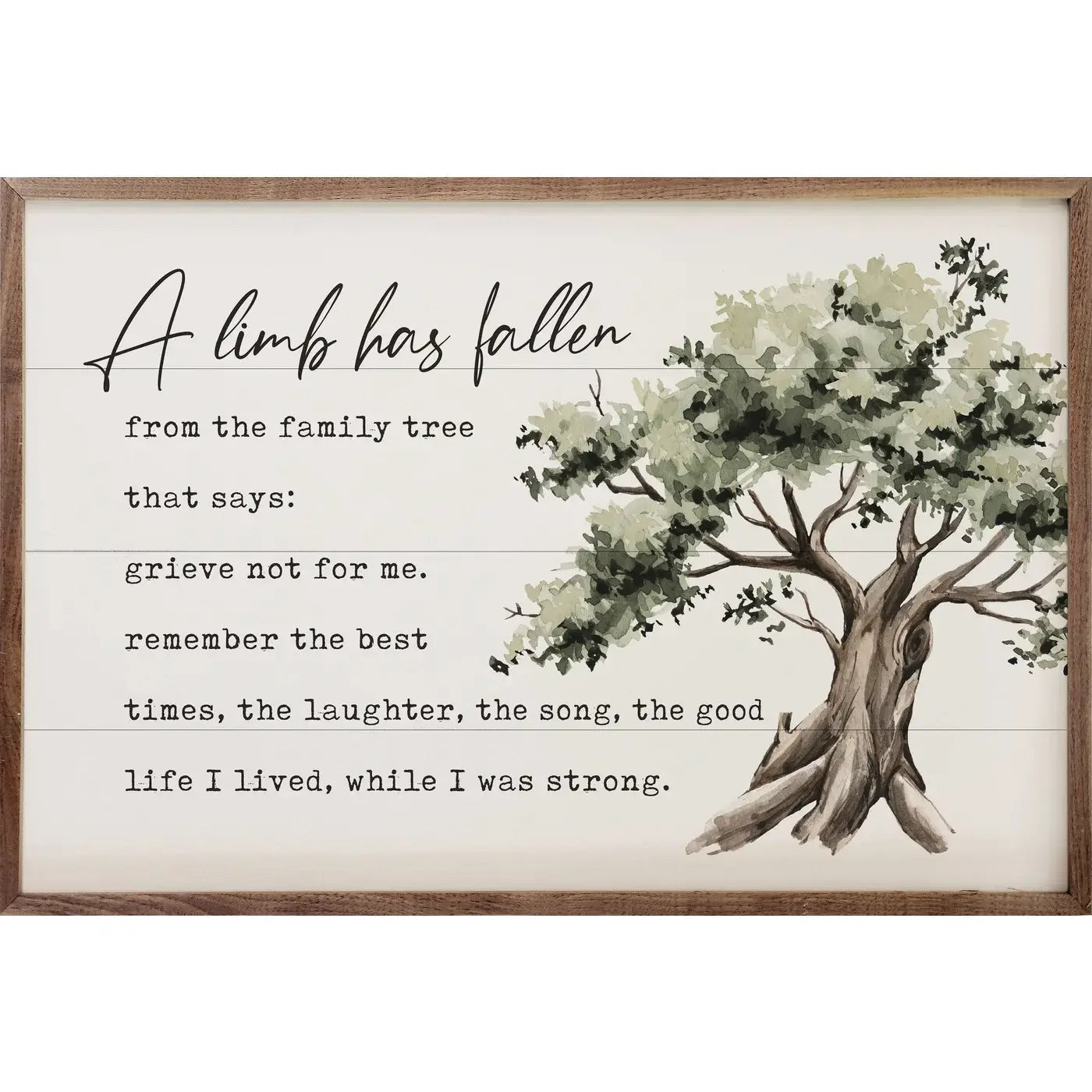 A Limb has fallen Framed Sign - 2 Sizes