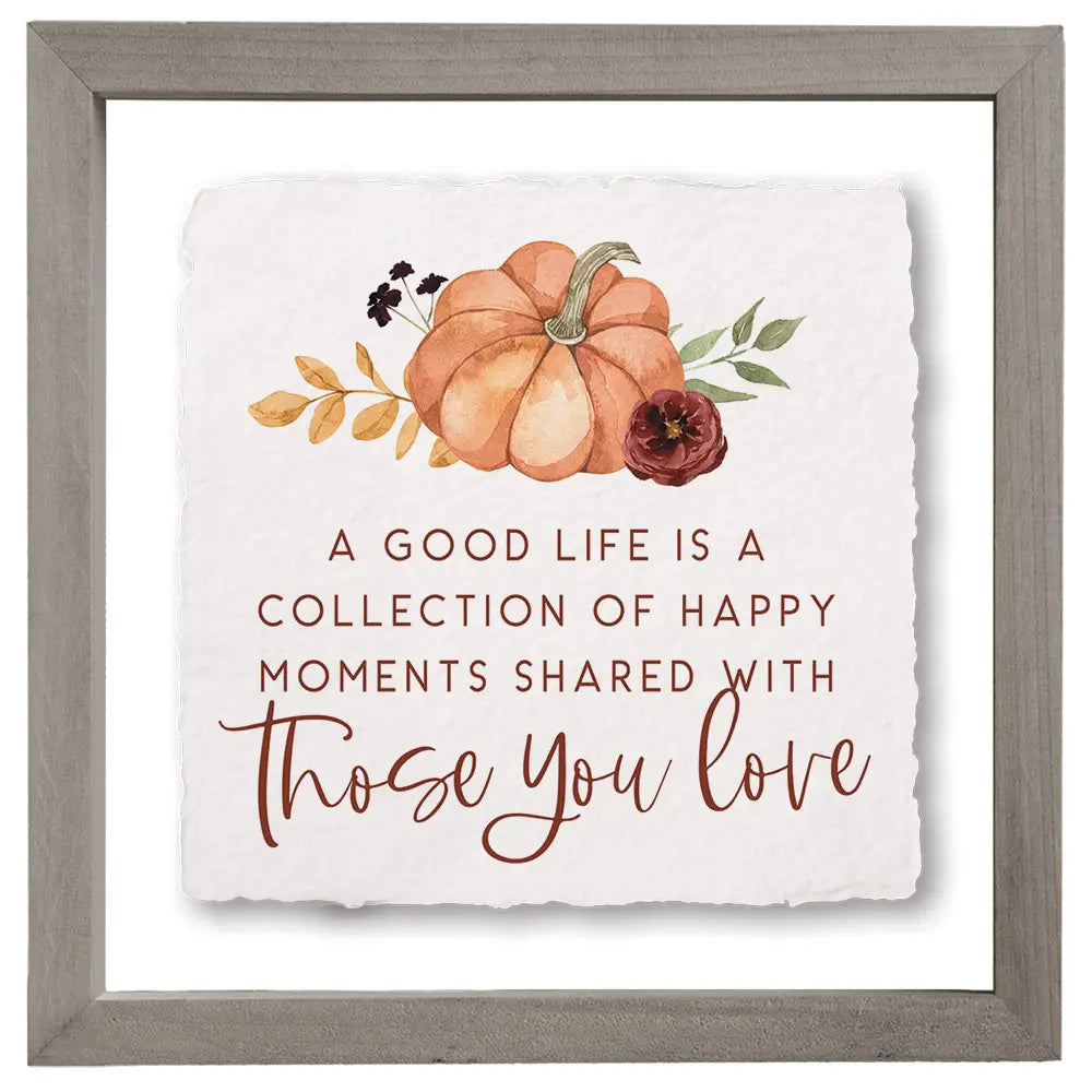 Good Life Pumpkin Floating Art Frame