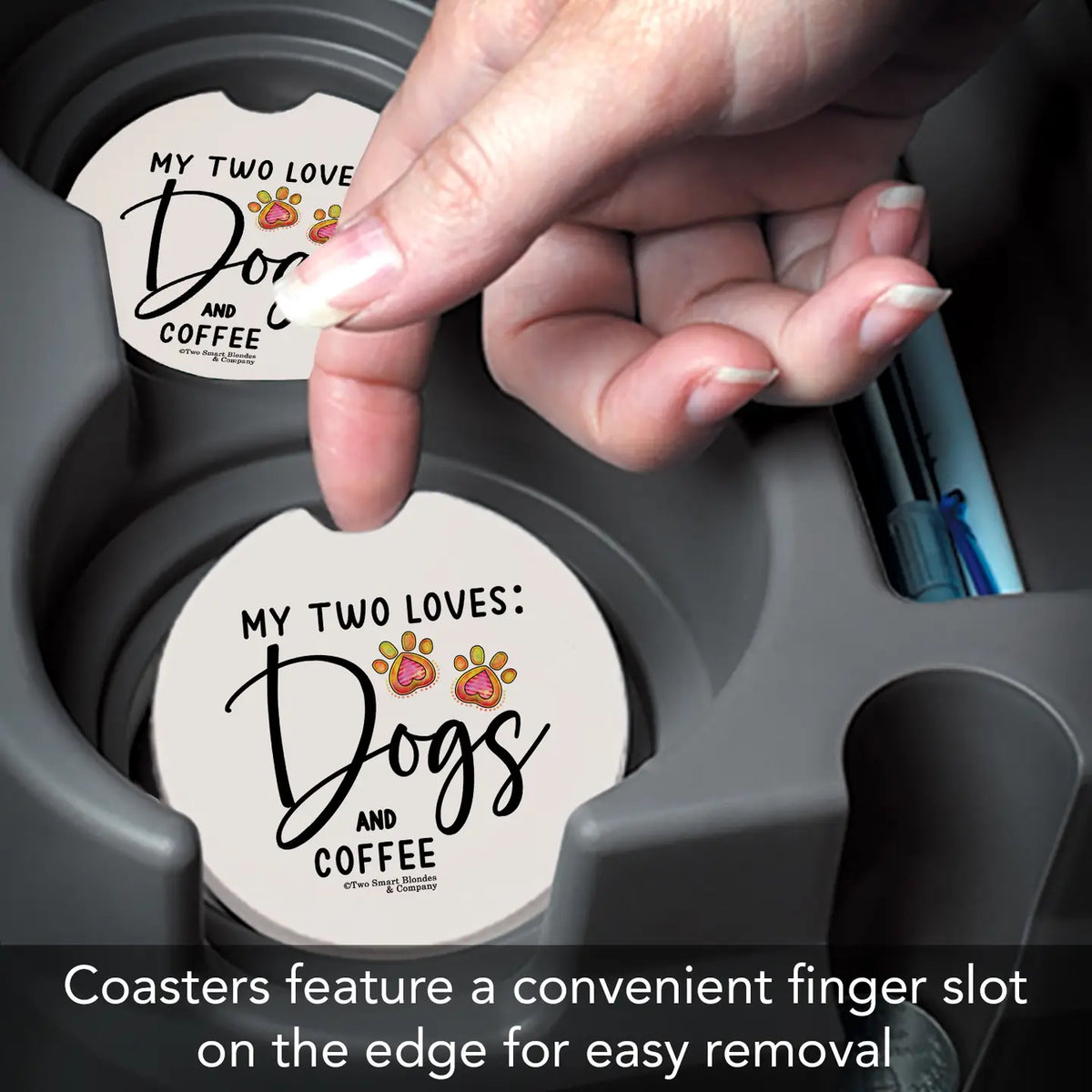 Dogs and Coffee Car Coaster