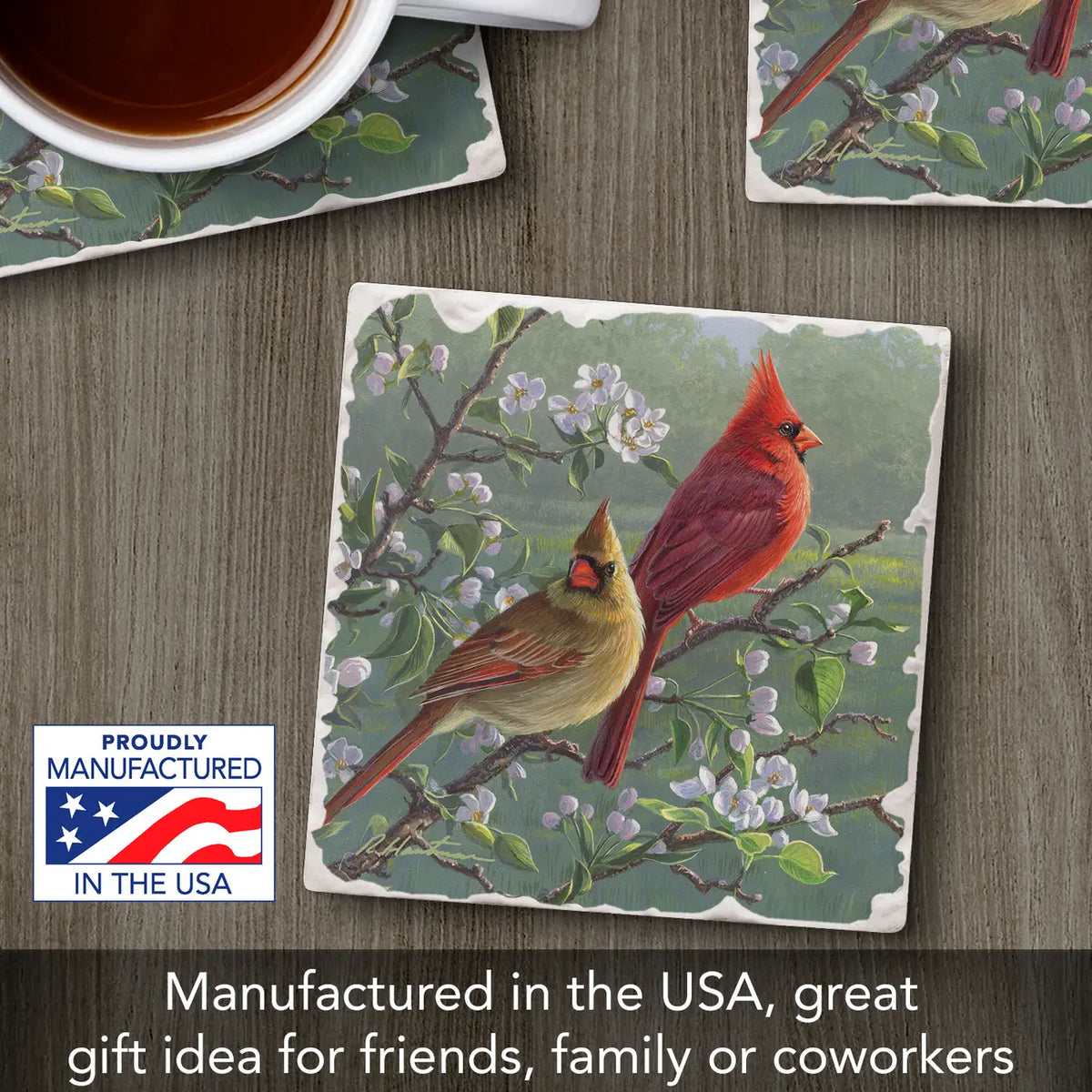 Cardinals Tumbled Tile Coaster