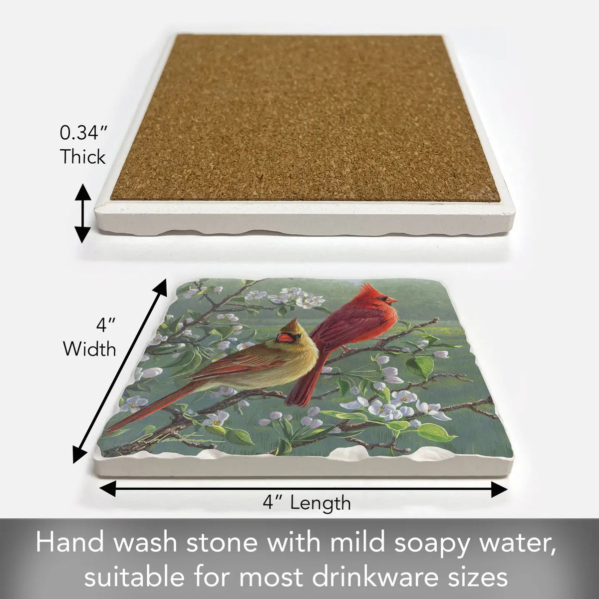 Cardinals Tumbled Tile Coaster