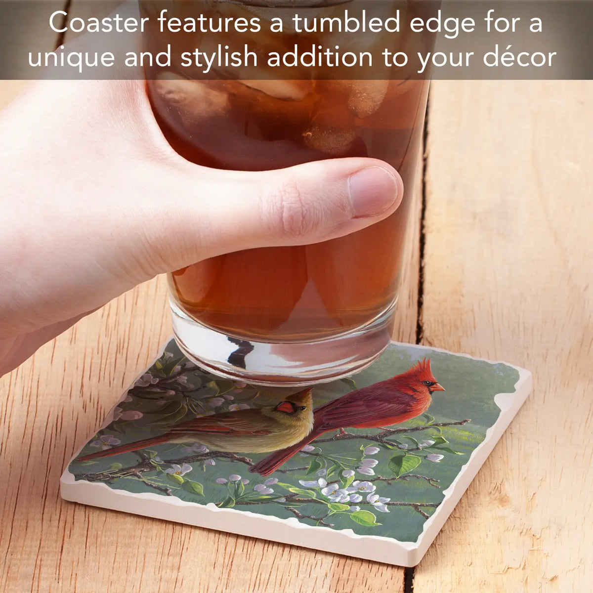 Cardinals Tumbled Tile Coaster