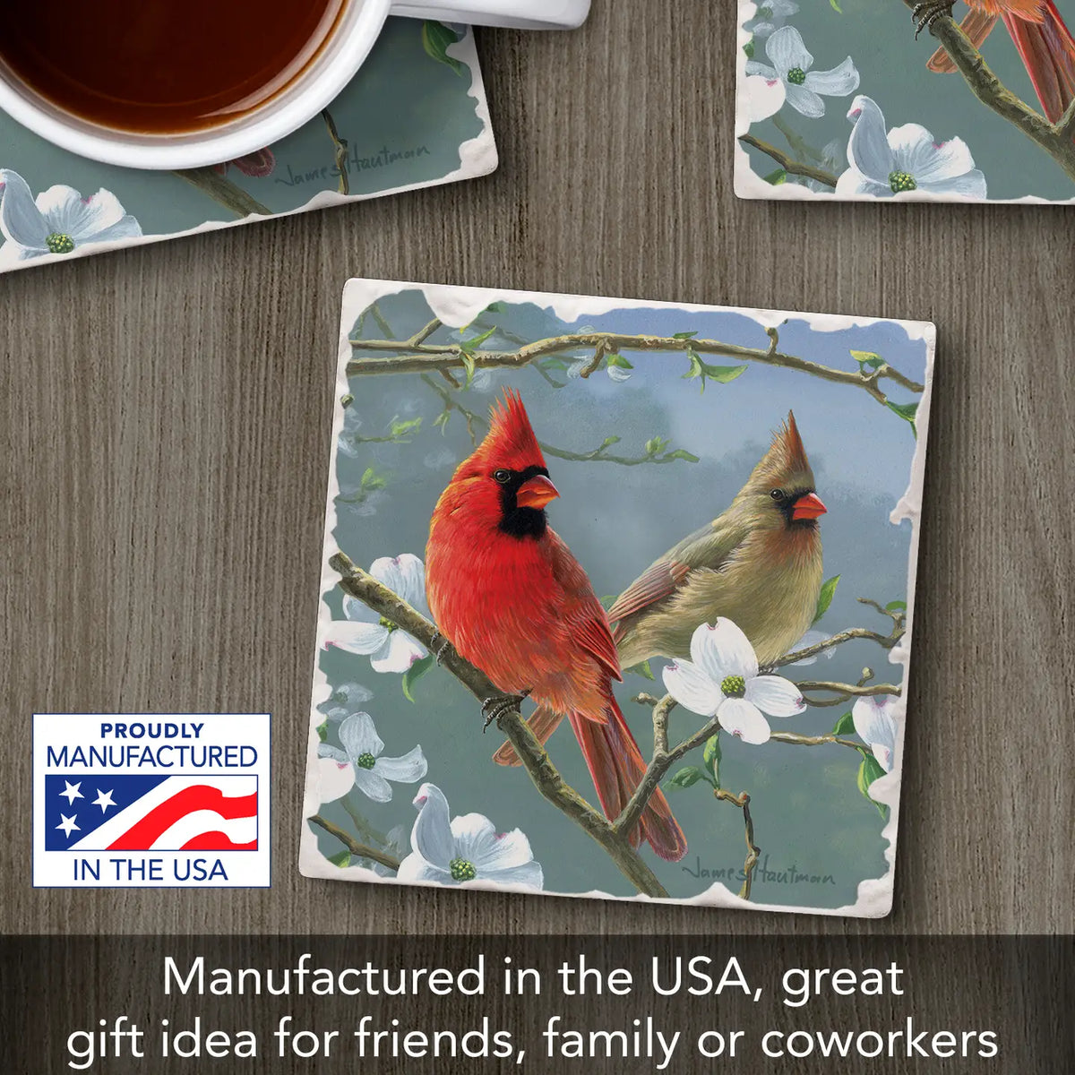 Cardinals Tumbled Tile Coaster