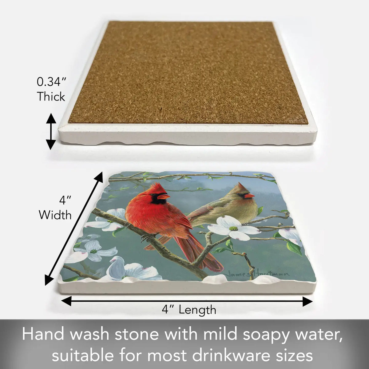 Cardinals Tumbled Tile Coaster