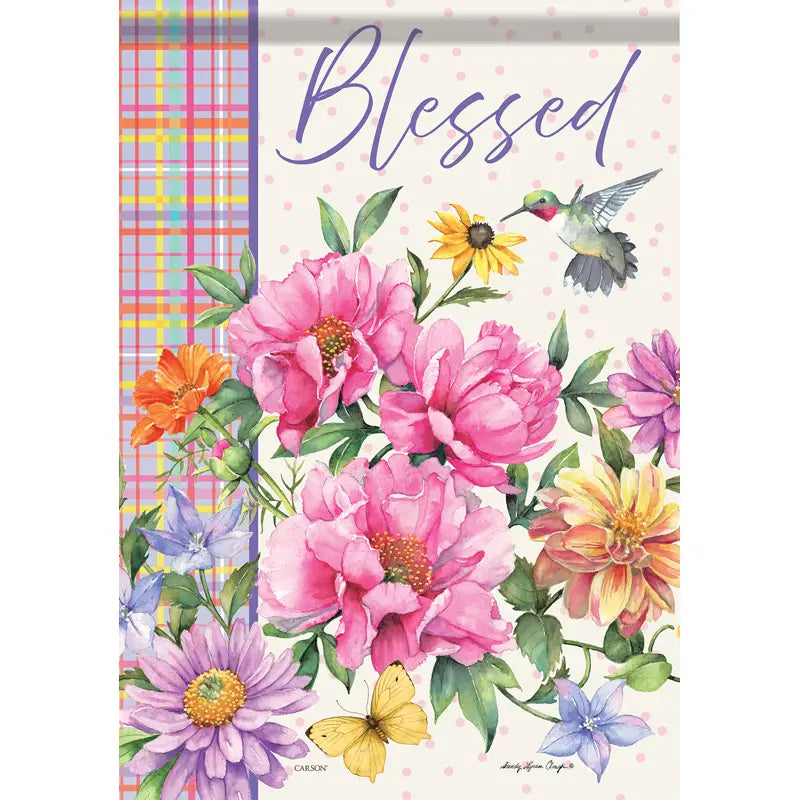 Blessed Floral Garden Flag