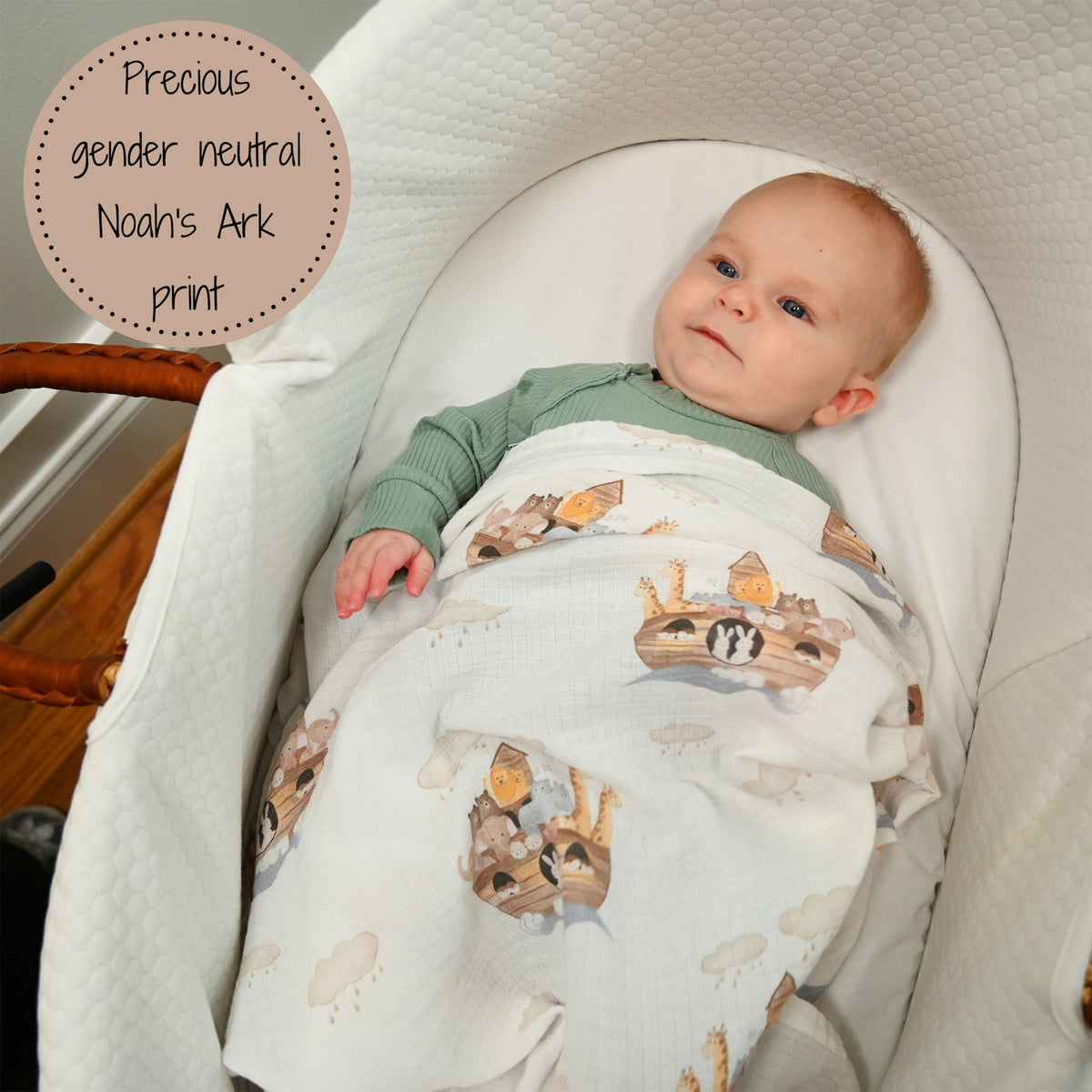 Noah’s Ark Swaddle Blanket