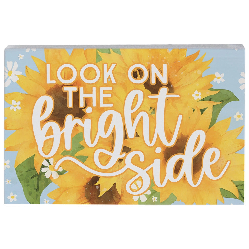 Bright Side Wood Block Sign