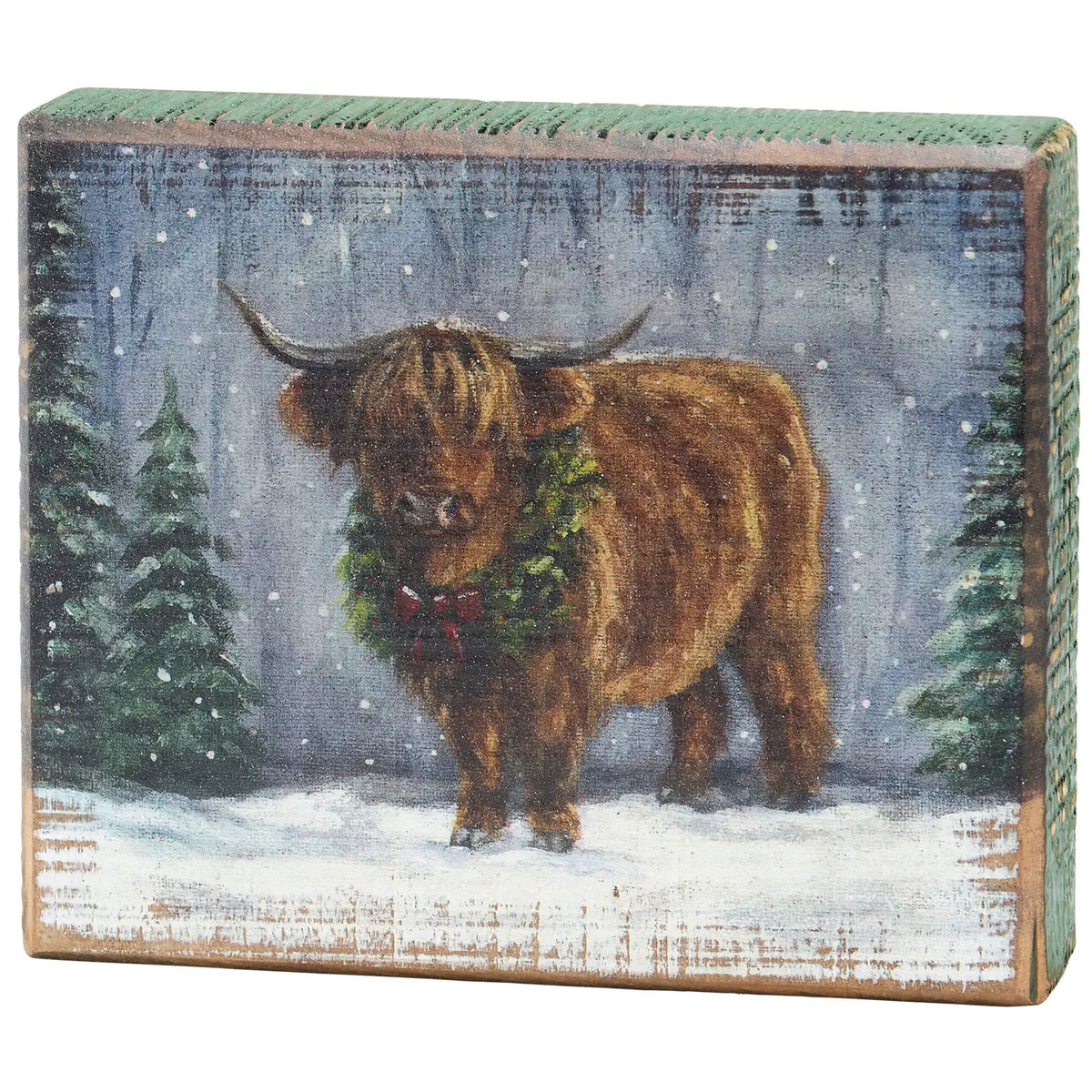 Snowy Highland Block Sign