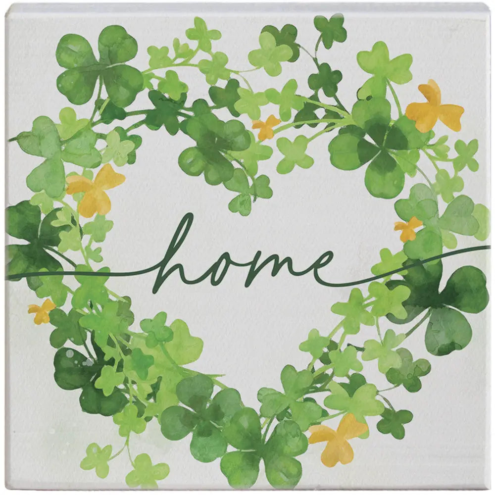 Home Clovers Wood Block Sign