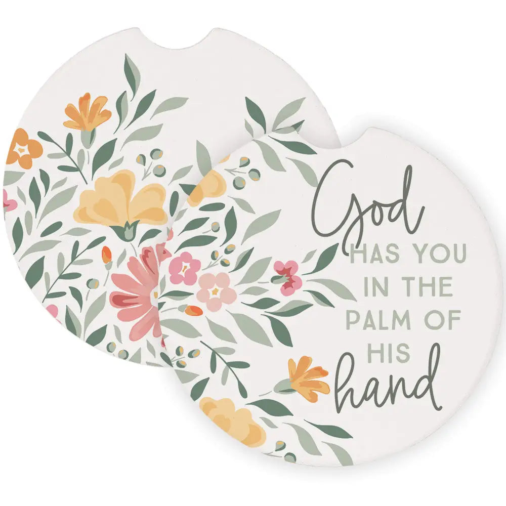 Palm of his hand car coaster - Set of 2