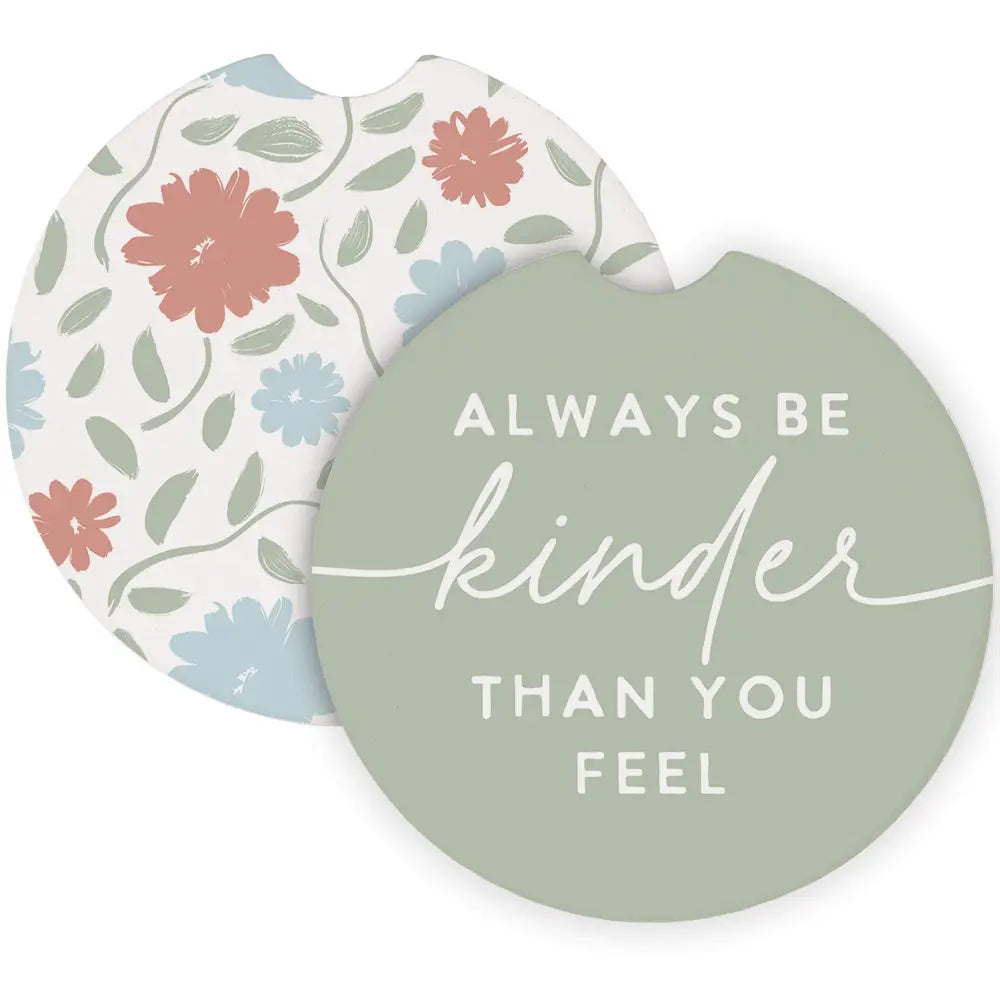 Always be kinder car coaster - set of 2