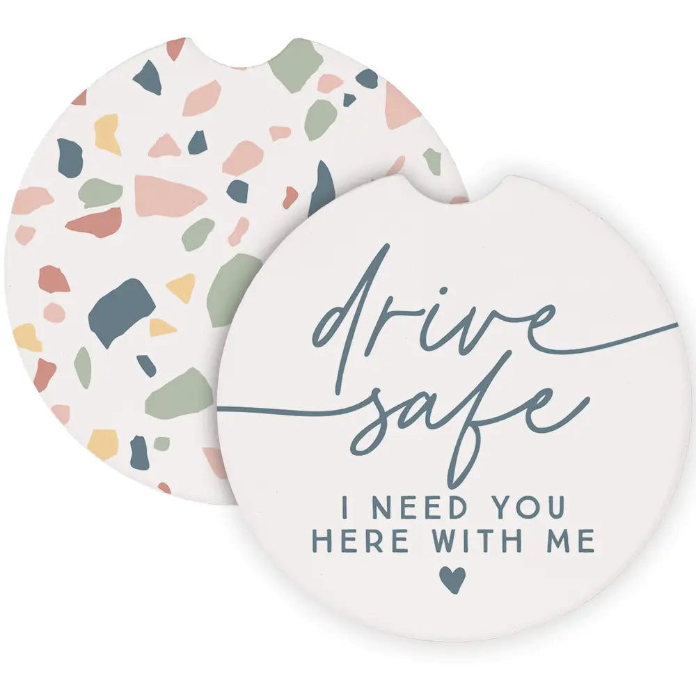 Drive safe car coaster - set of 2