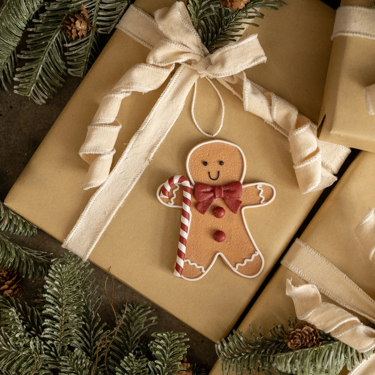 Gingerbread Man with Candy Cane Ornament