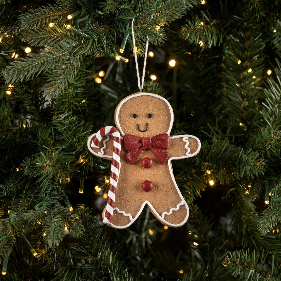 Gingerbread Man with Candy Cane Ornament