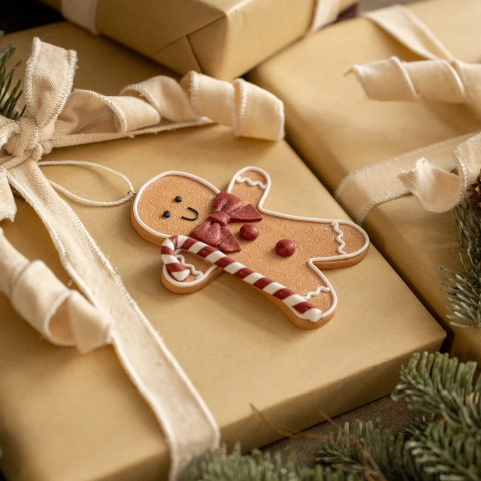 Gingerbread Man with Candy Cane Ornament