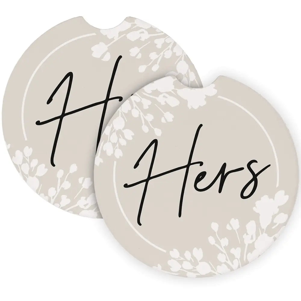 His &amp; Hers Car Coaster - Set of 2