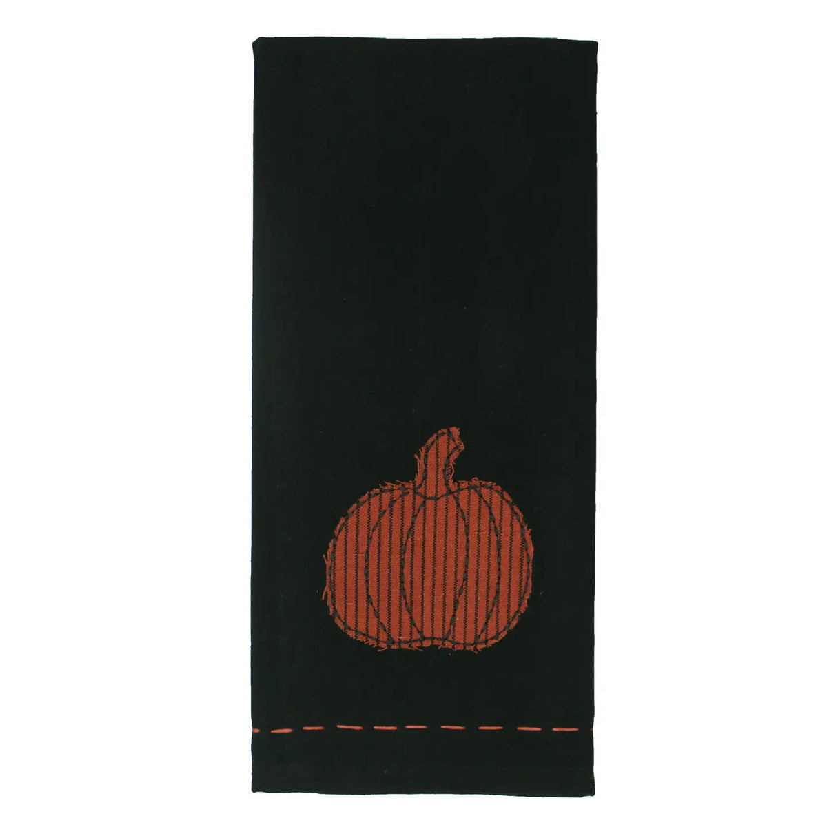 Pumpkin Ticking Appliqué Towel