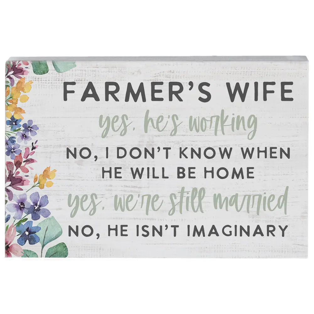 Farmer’s Wife Wood Block Sign