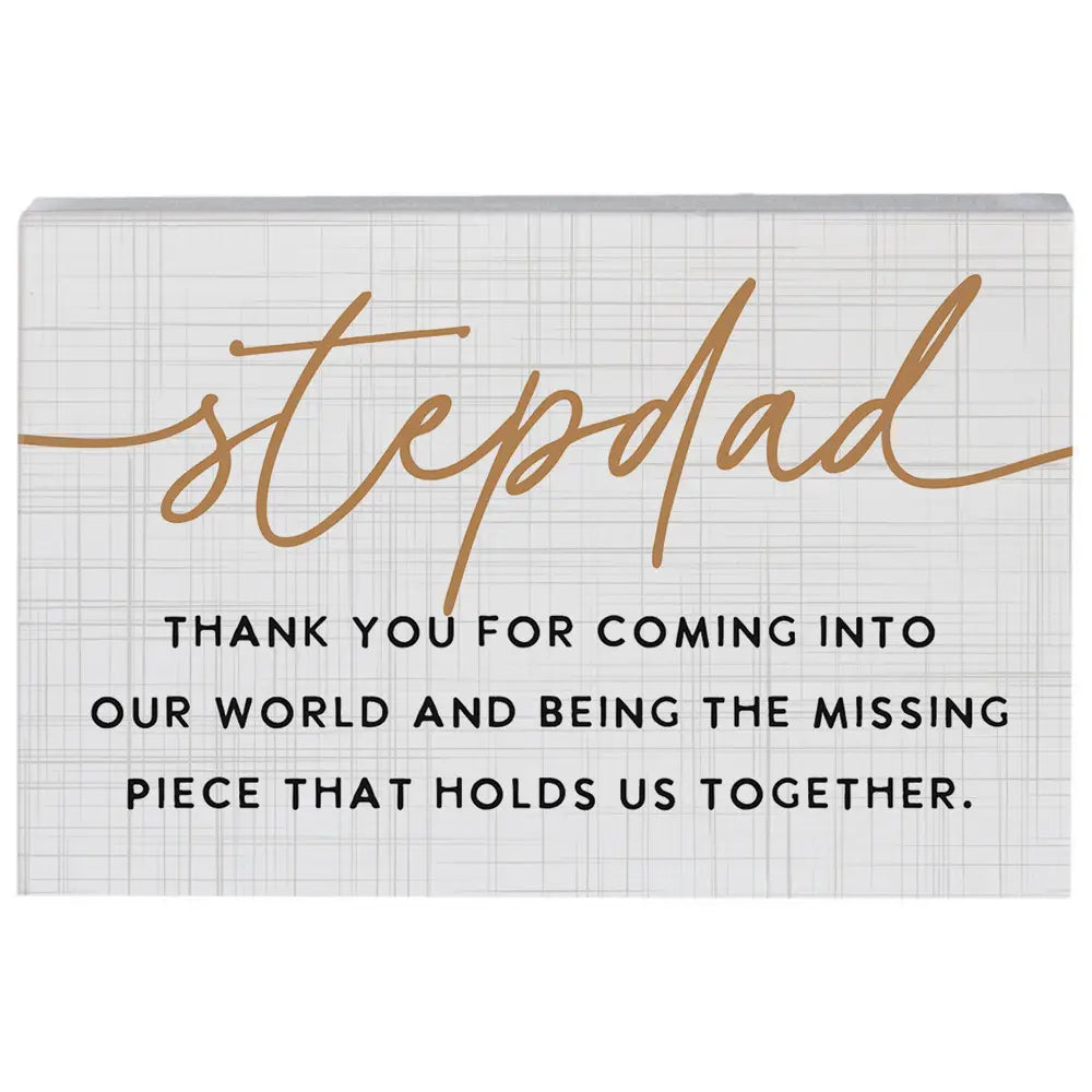 Stepdad Thank You Wood Block Sign