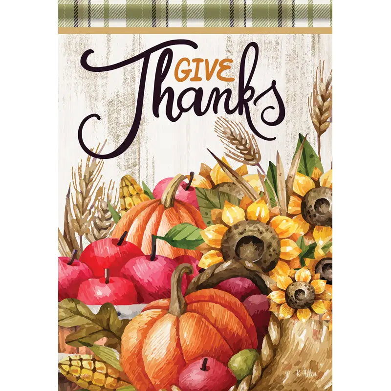 Give Thanks Garden Flag