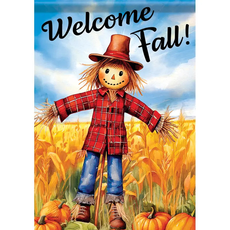 Welcome Scarecrow Garden Flag