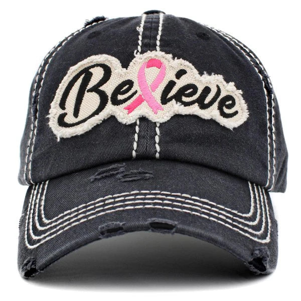 Believe Breast Cancer Awareness Baseball Cap