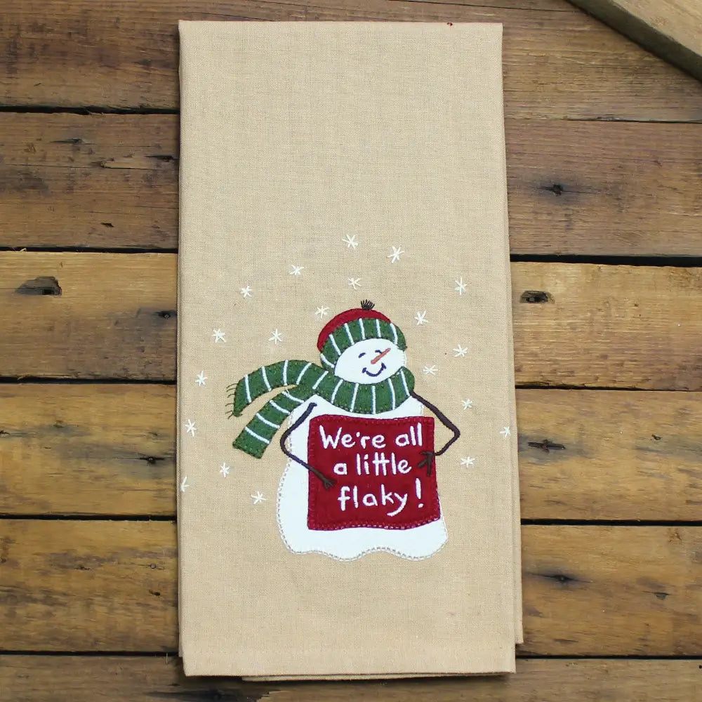 We’re All a Little Flaky Snowman Towel