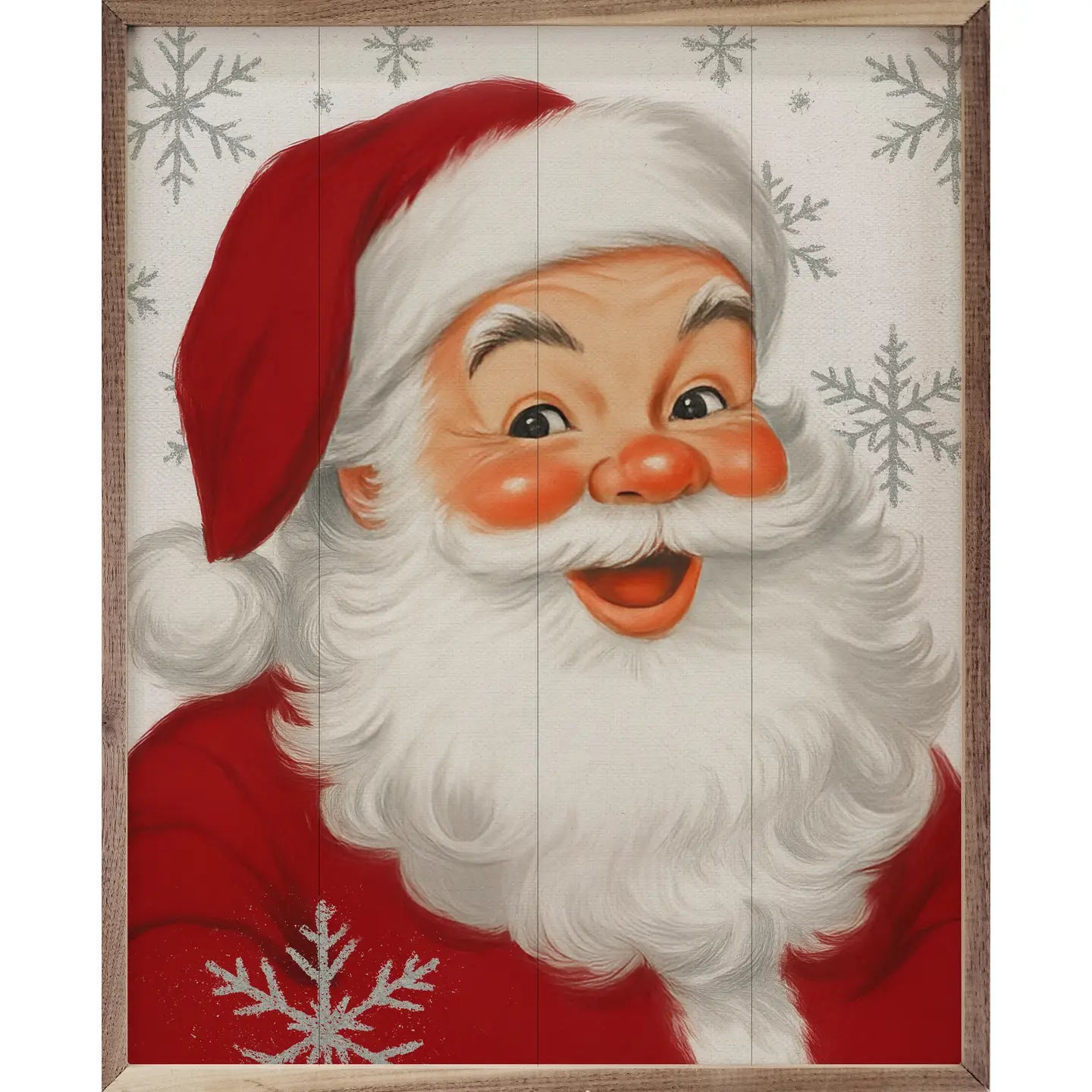 Cherry Santa Snowflakes Framed Art