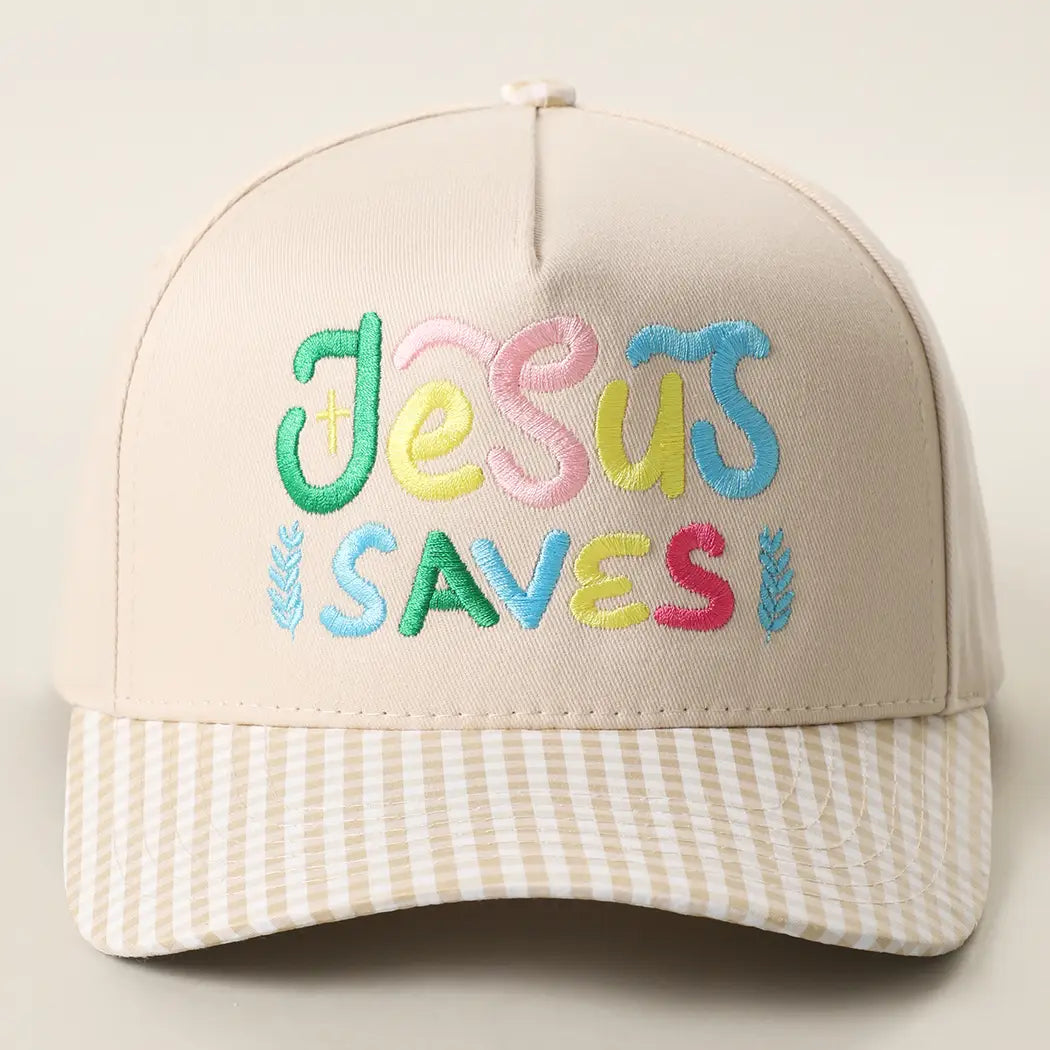 Jesus Saves Trucker Hat - Khaki